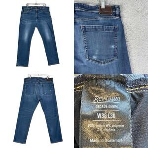Revtown Jeans Mens Size 38x30 Dark Wash Blue Decade Denim Automatic Straight